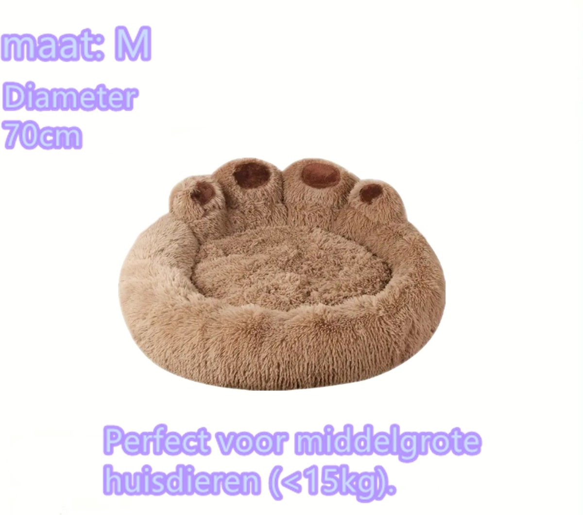 Tailfriends® hondenmand-hondenkussen voor honden-luxe Hondenbed berenklauw -Zachte Haren-bruin-70cm®