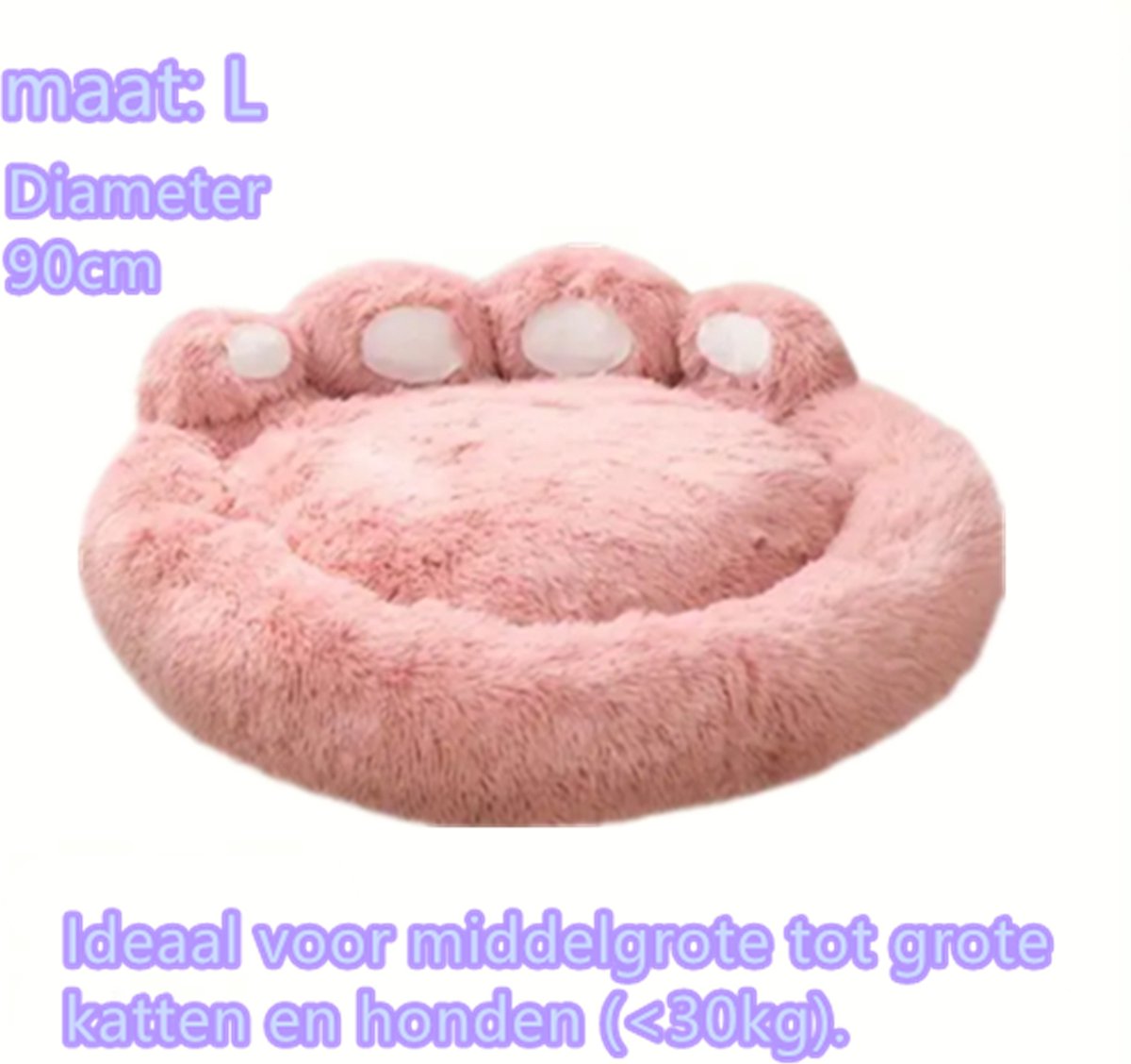 Tailfriends hondenmand-hondenkussen voor honden-luxe Hondenbed berenklauw -Zachte Haren-roos-90cm