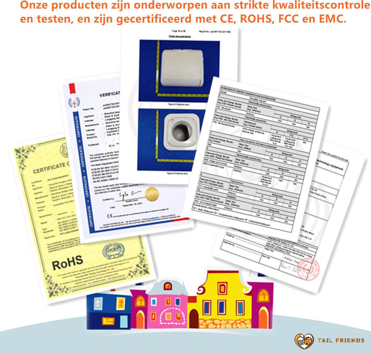 Tailfriends® Automatische Kattenbak - Zelfreinigende Kattenbak --ook geschikt voor grote katten kattenbak voor Maine Coons- Inclusief App-72L-groen/wit-WIFI-video