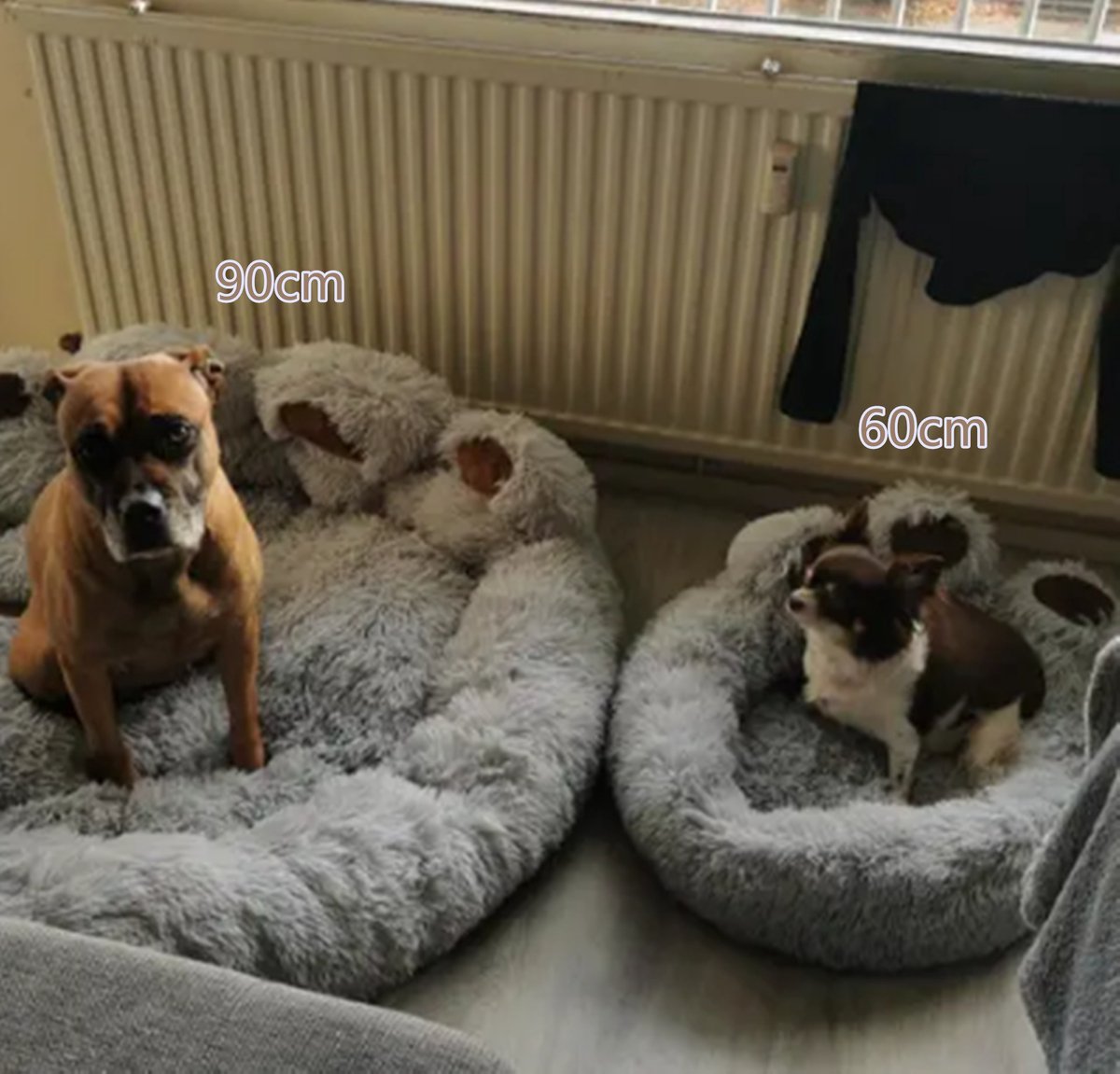 Tailfriends® hondenmand-hondenkussen voor honden-luxe Hondenbed berenklauw -Zachte Haren-grijs-90cm