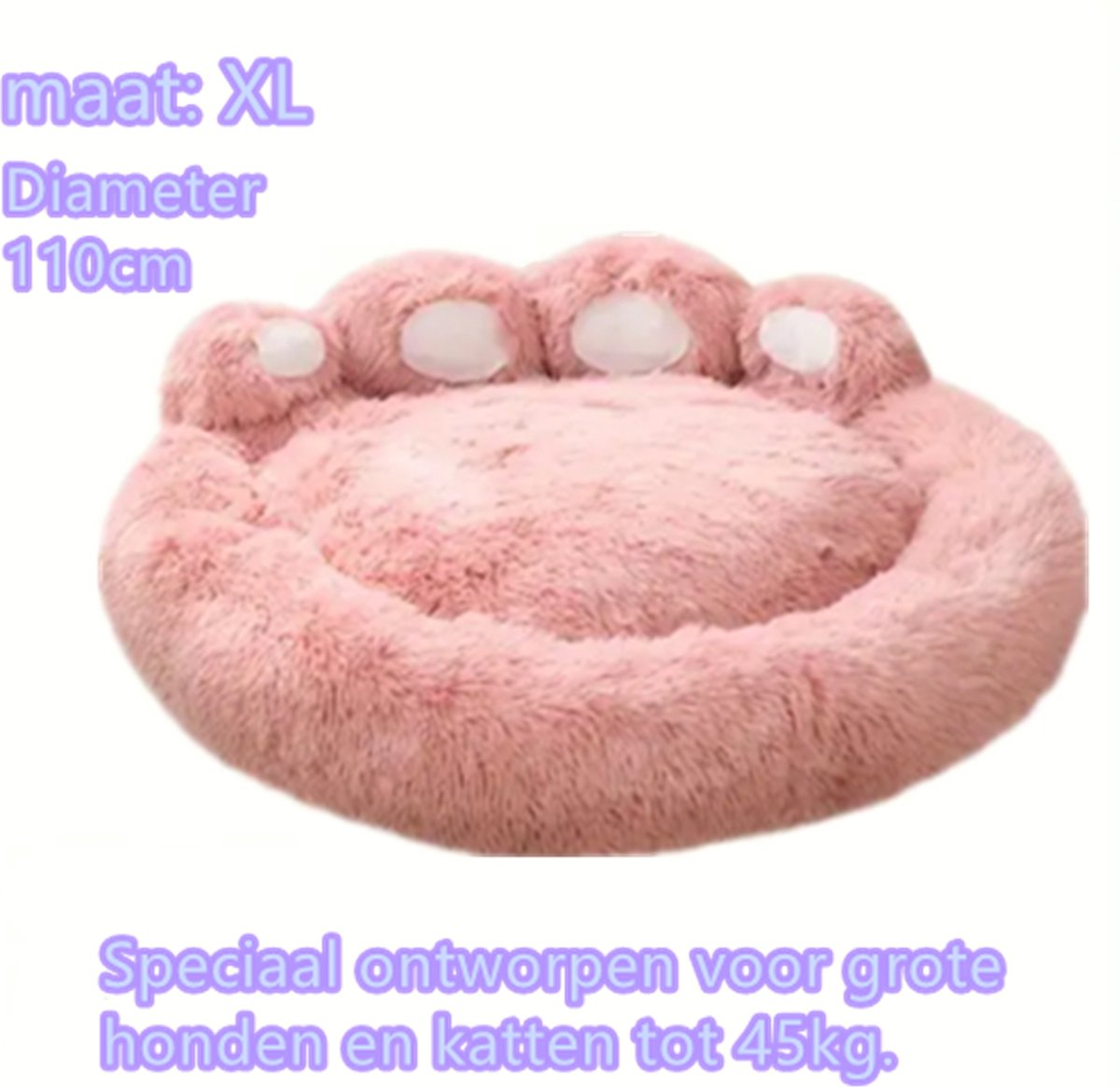 Tailfriends® hondenmand-hondenkussen voor honden-luxe Hondenbed berenklauw -Zachte Haren-roos-110cm