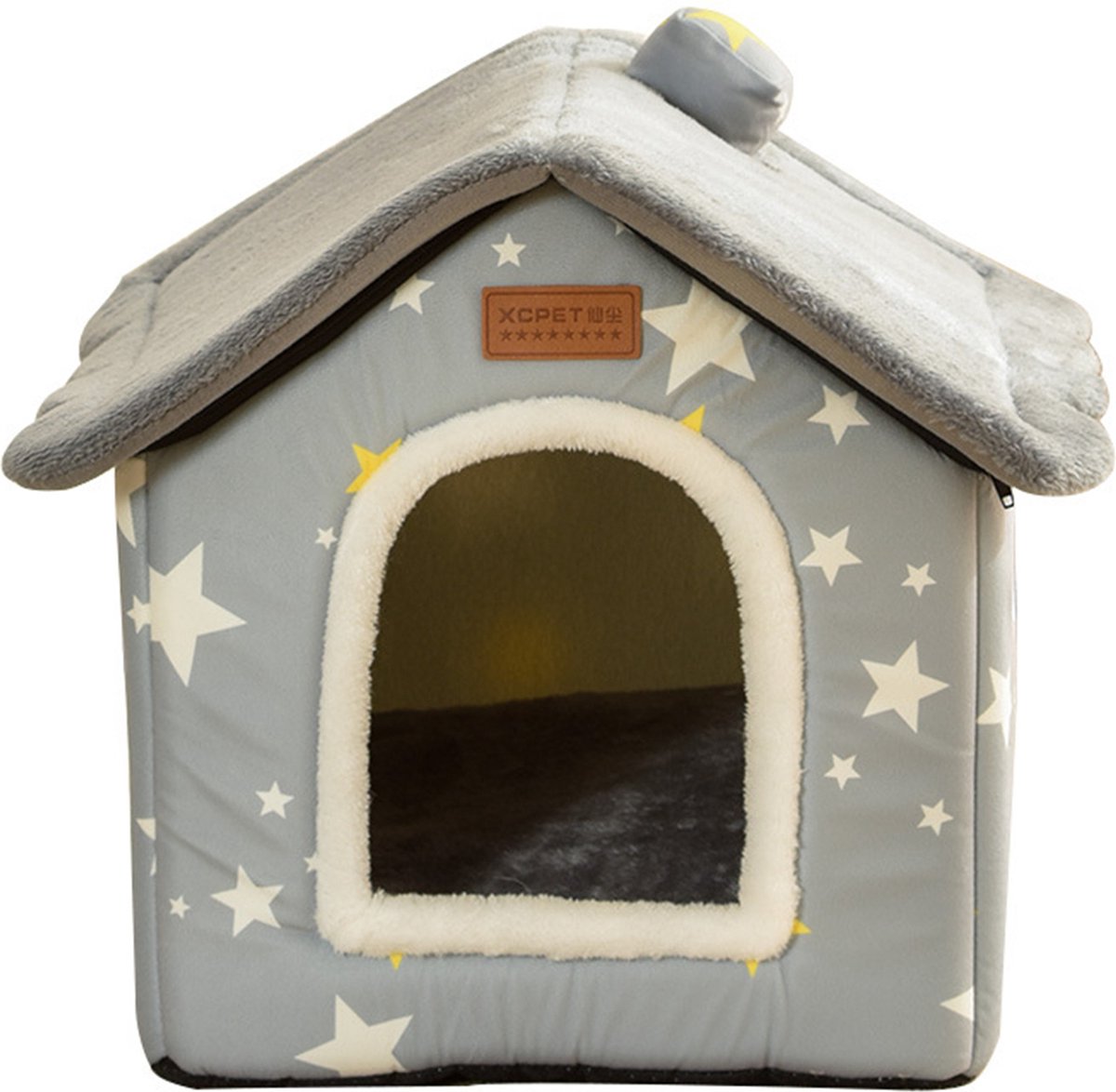 Tailfriends® katten-/hondhuisje-kattenmaand-hondenmand-grijs-maat L- 46*37*40 cm