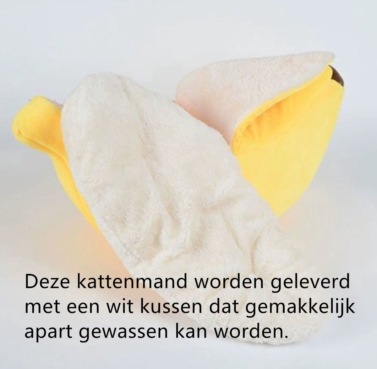 Tailfriends® banaan kattenmand- kattenmat- hondenmand-dog bed--geel met wit inhoud-maat XL-80*30*24cm