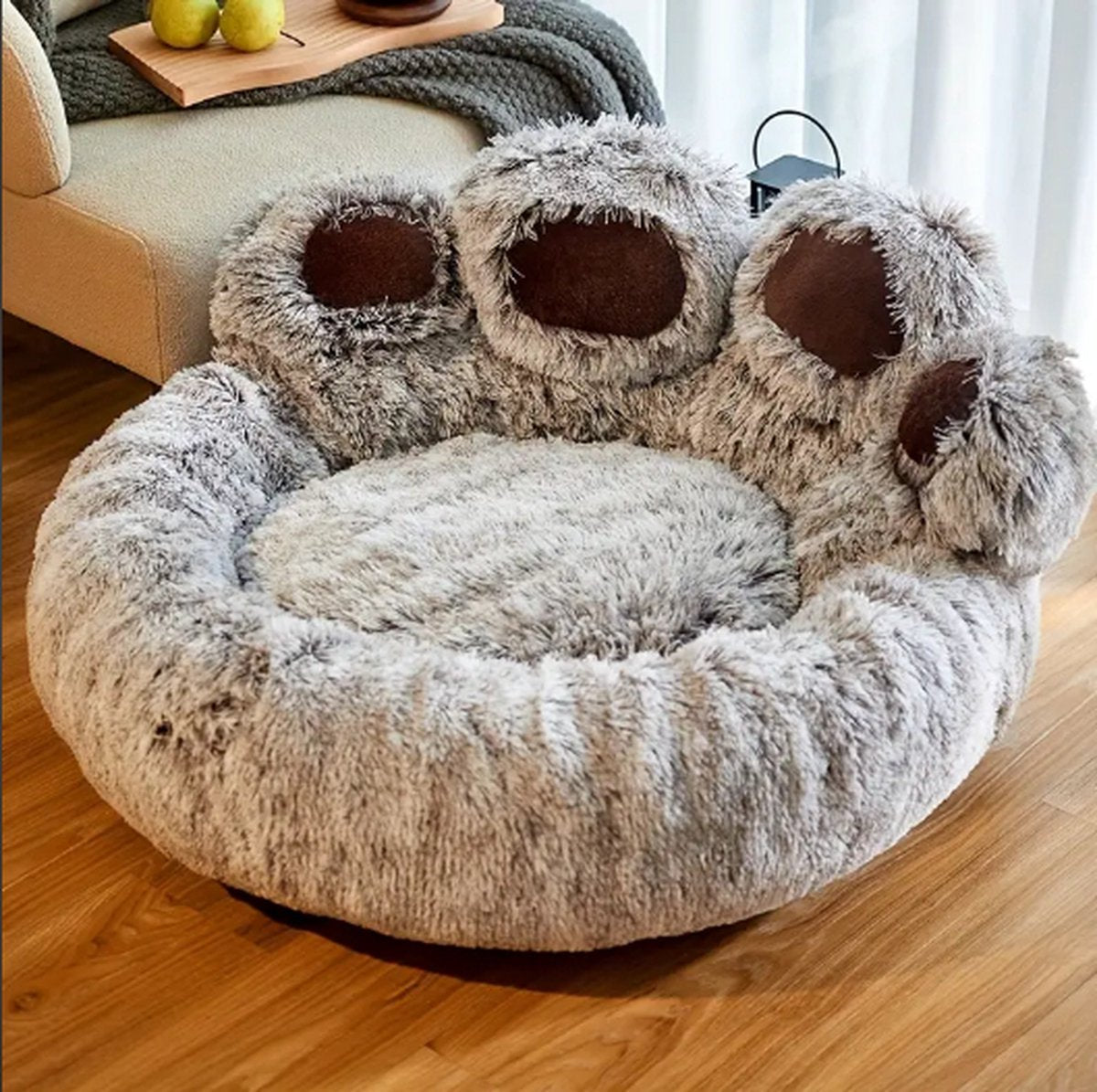 Tailfriends hondenmand-hondenkussen voor honden-luxe Hondenbed berenklauw -Zachte Haren-donker grijs-110cm