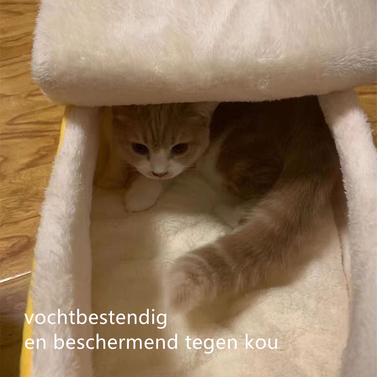 Tailfriends® banaan kattenmand- kattenmat- hondenmand-dog bed--geel met wit inhoud-maat XL-80*30*24cm
