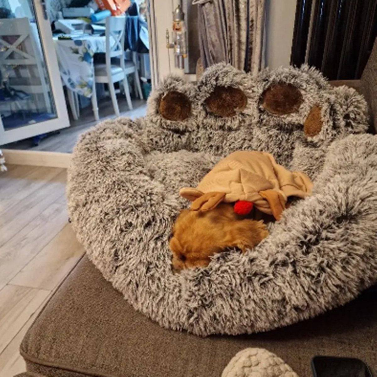 Tailfriends® hondenmand-hondenkussen voor honden-luxe Hondenbed berenklauw -Zachte Haren-donker grijs-70cm