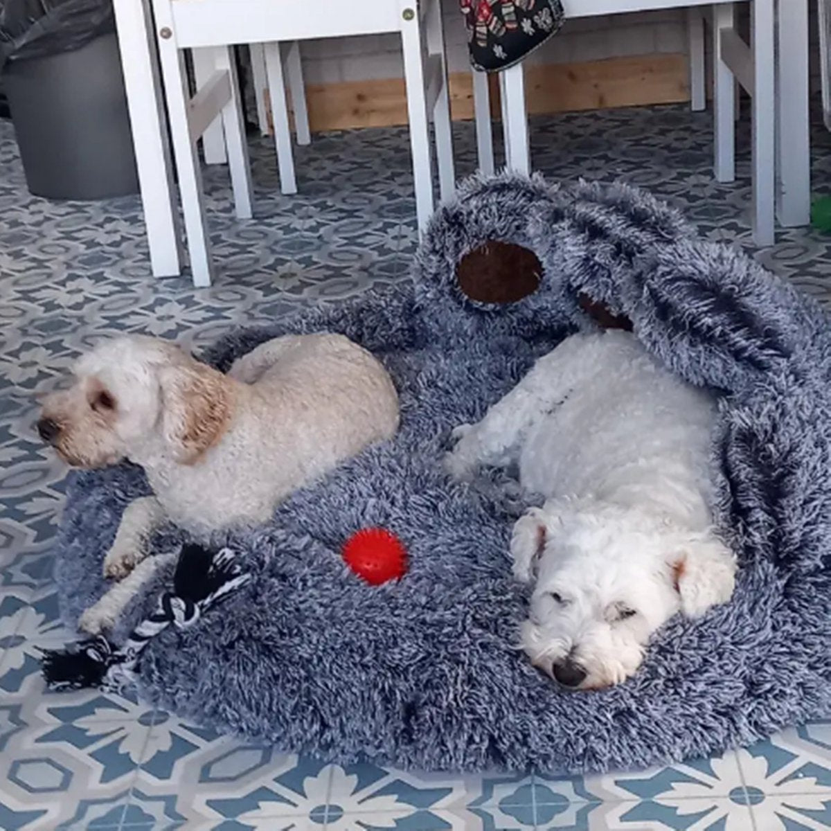 Tailfriends hondenmand-hondenkussen voor honden-luxe Hondenbed berenklauw -Zachte Haren-donker grijs-110cm