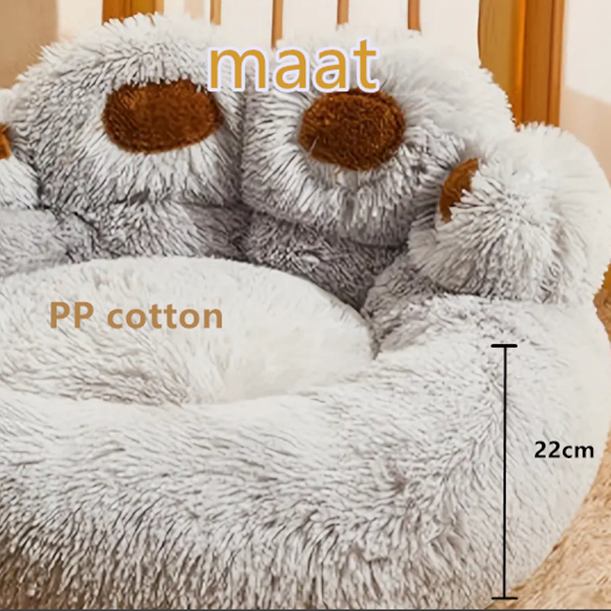 Tailfriends hondenmand-hondenkussen voor honden- luxe Hondenbed berenklauw -Zachte Haren-grijs-70cm