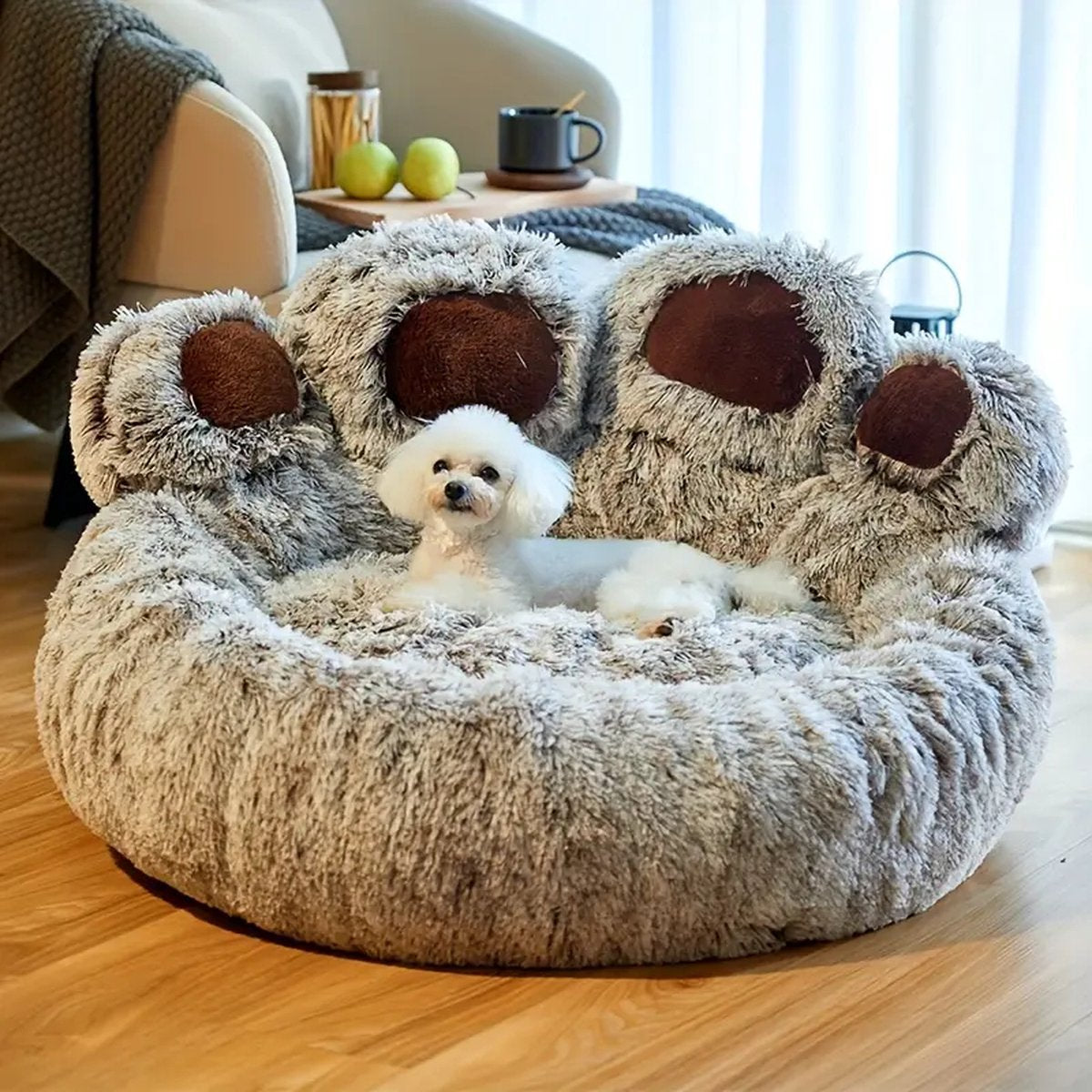 Tailfriends® hondenmand-hondenkussen voor honden-luxe Hondenbed berenklauw -Zachte Haren-donker grijs-70cm