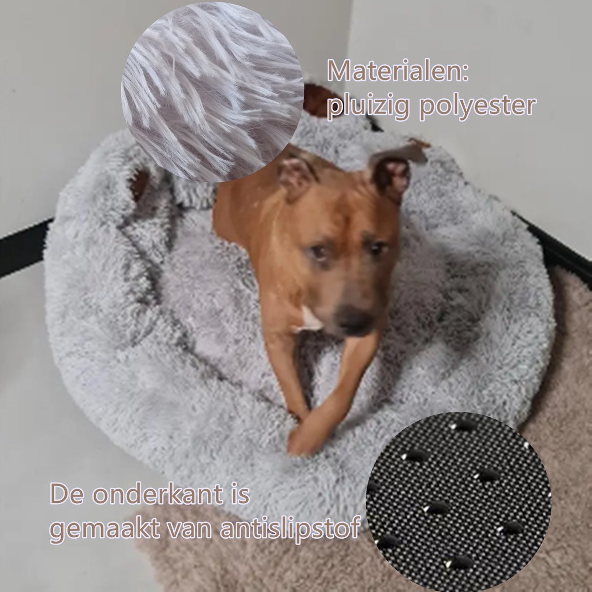 Tailfriends® hondenmand-hondenkussen voor honden-luxe Hondenbed berenklauw -Zachte Haren-grijs-110cm
