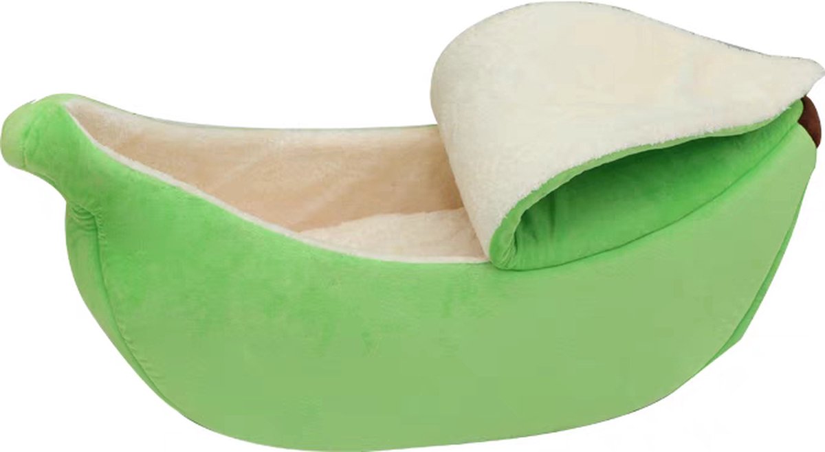 Tailfriends® banaan kattenmand- kattenmat- honden mand-dog bed-groen met wit inhoud-maat L-75*25*26cm