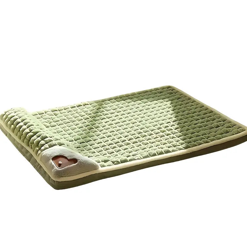 Tailfriends Orthopedisch hondenbed met kussen-Luxe Honden Mand & Bed-Benchkussen- Hondenkussen-wit/groen– L 60cm X 40cm