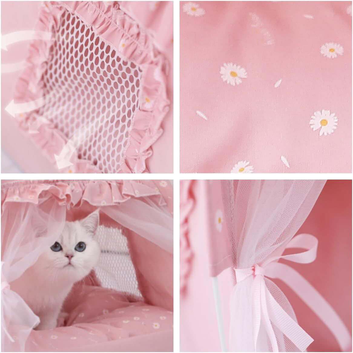 Tailfriends Honden/Katten Tent-kattenhondenmand - Maat M - 50x50cm - Grijs/Roze
