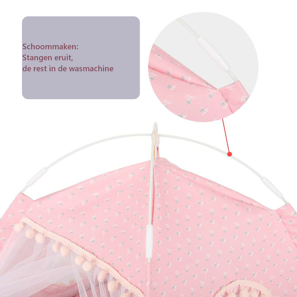 Tailfriends Honden/Katten Tent-kattenhondenmand - Maat M - 50x50cm - Grijs/Roze