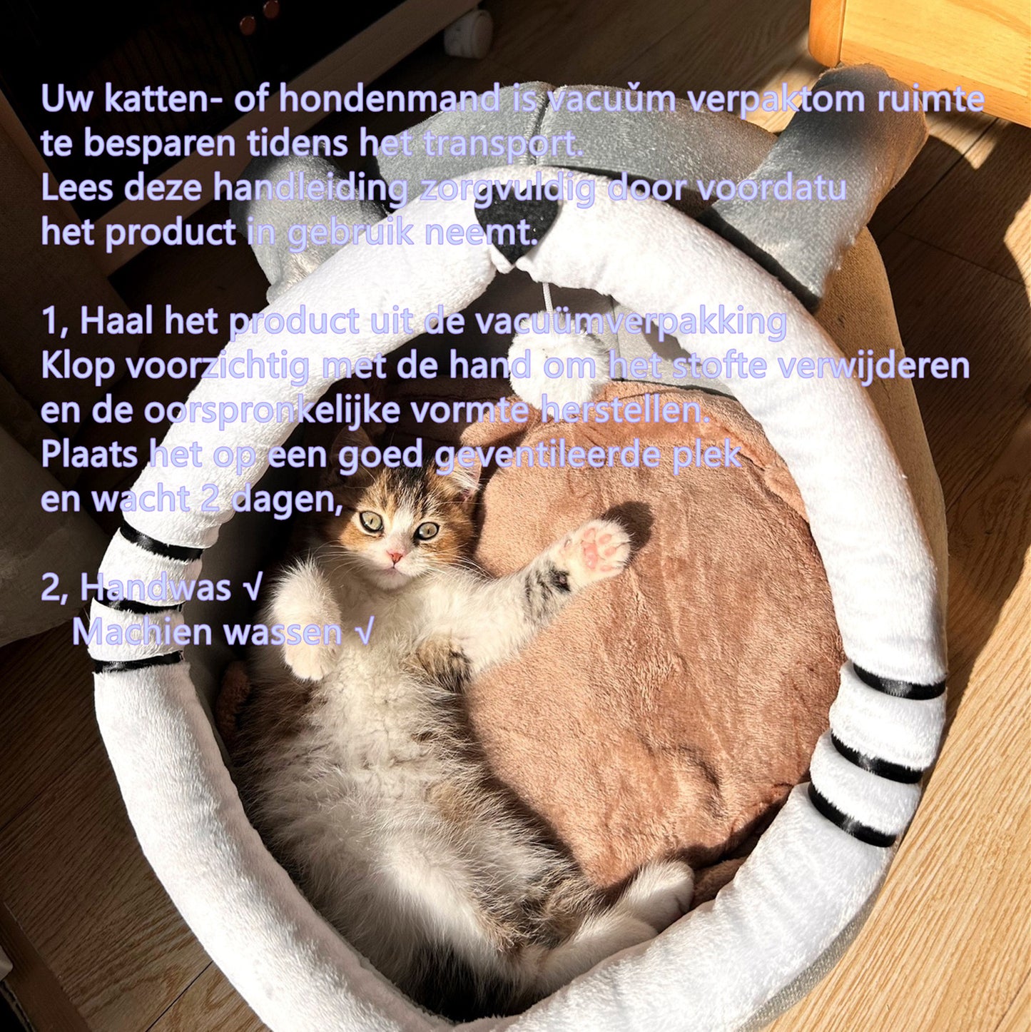 Tailfriends kattenmand-hondenmand- kattenhuisje met balletje-dogbed-maat L-43*40*35cm