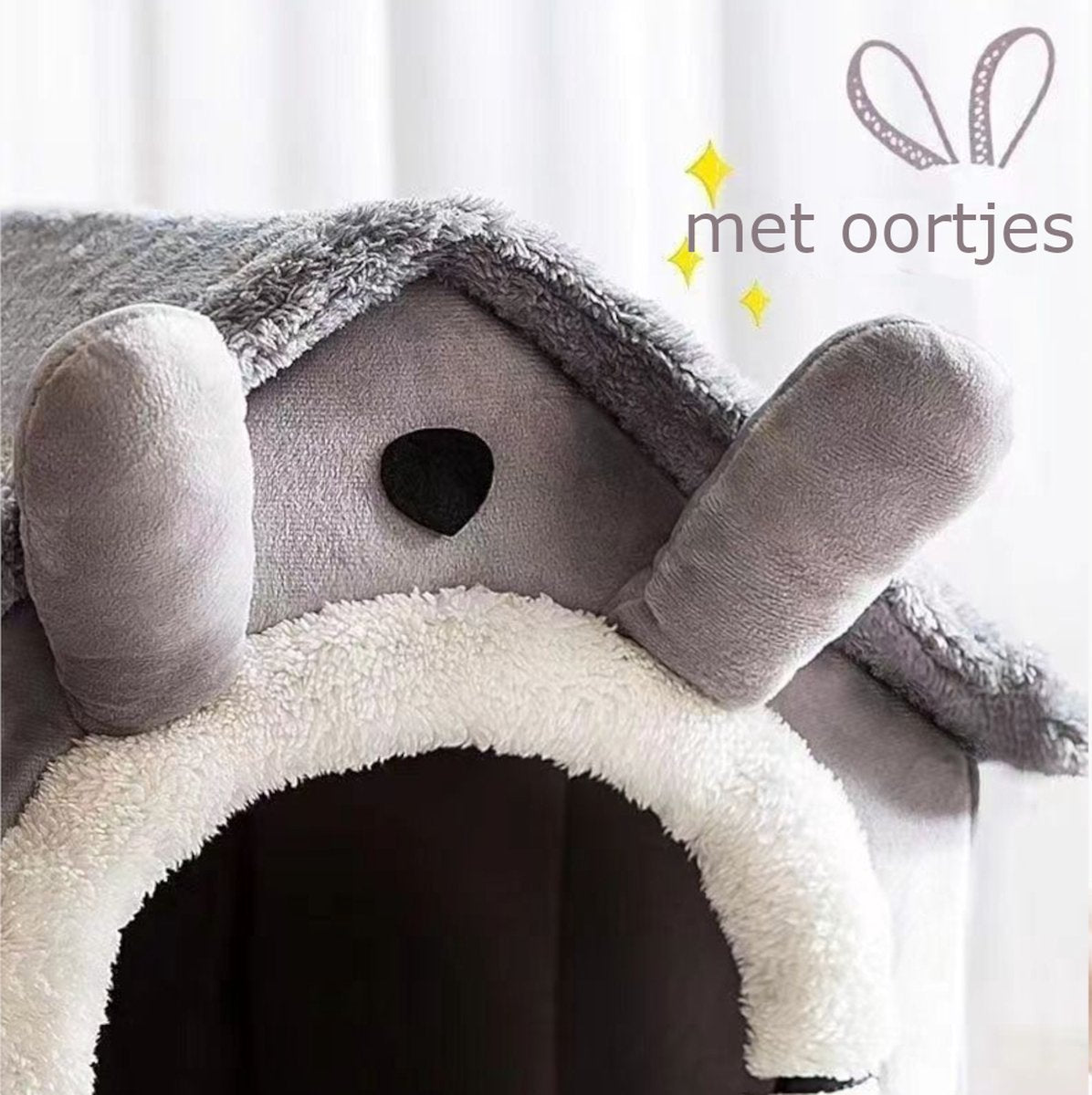 Tailfriends kattenhusje-hondhuisje-kattenmaand-grijs-L-45*40*45cm