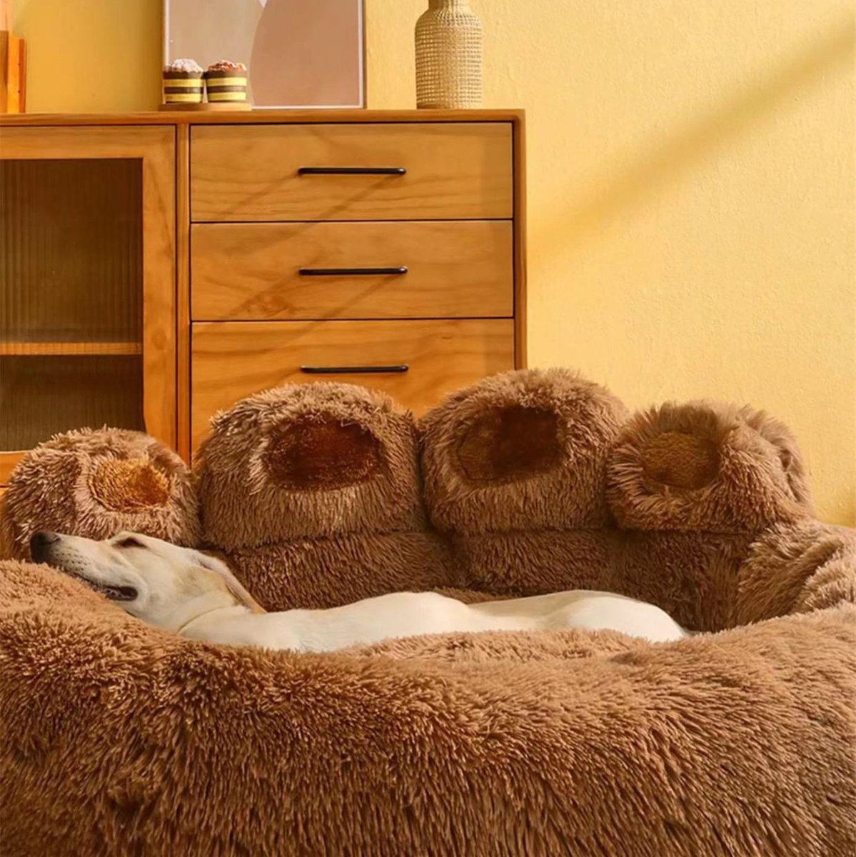 Tailfriends® hondenmand-hondenkussen voor honden-luxe Hondenbed berenklauw -Zachte Haren-bruin-110cm