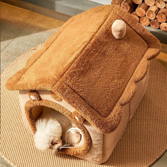 Tailfriends hondenmand-kattenmaand- kattenhusje-hondhuisje-hondenkussen--Wasbaar Hondenmanden-warmtemat-voor honden en katten-kattenmaand-dog bed-kattenkussen-Bruin-L-45*40*45cm