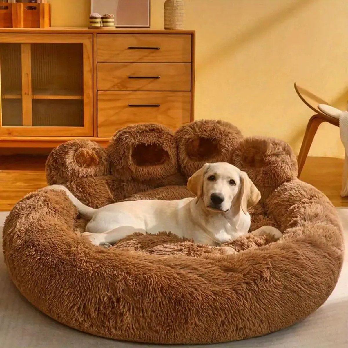 Tailfriends® hondenmand-hondenkussen voor honden-luxe Hondenbed berenklauw -Zachte Haren-bruin-110cm