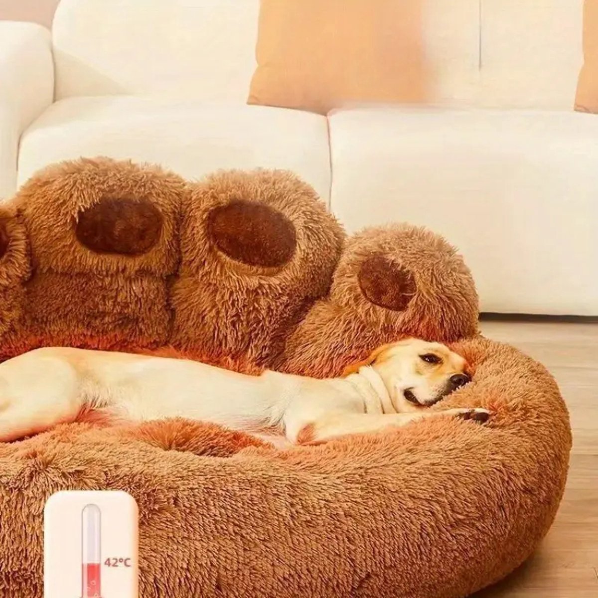 Tailfriends® hondenmand-hondenkussen voor honden-luxe Hondenbed berenklauw -Zachte Haren-bruin-110cm