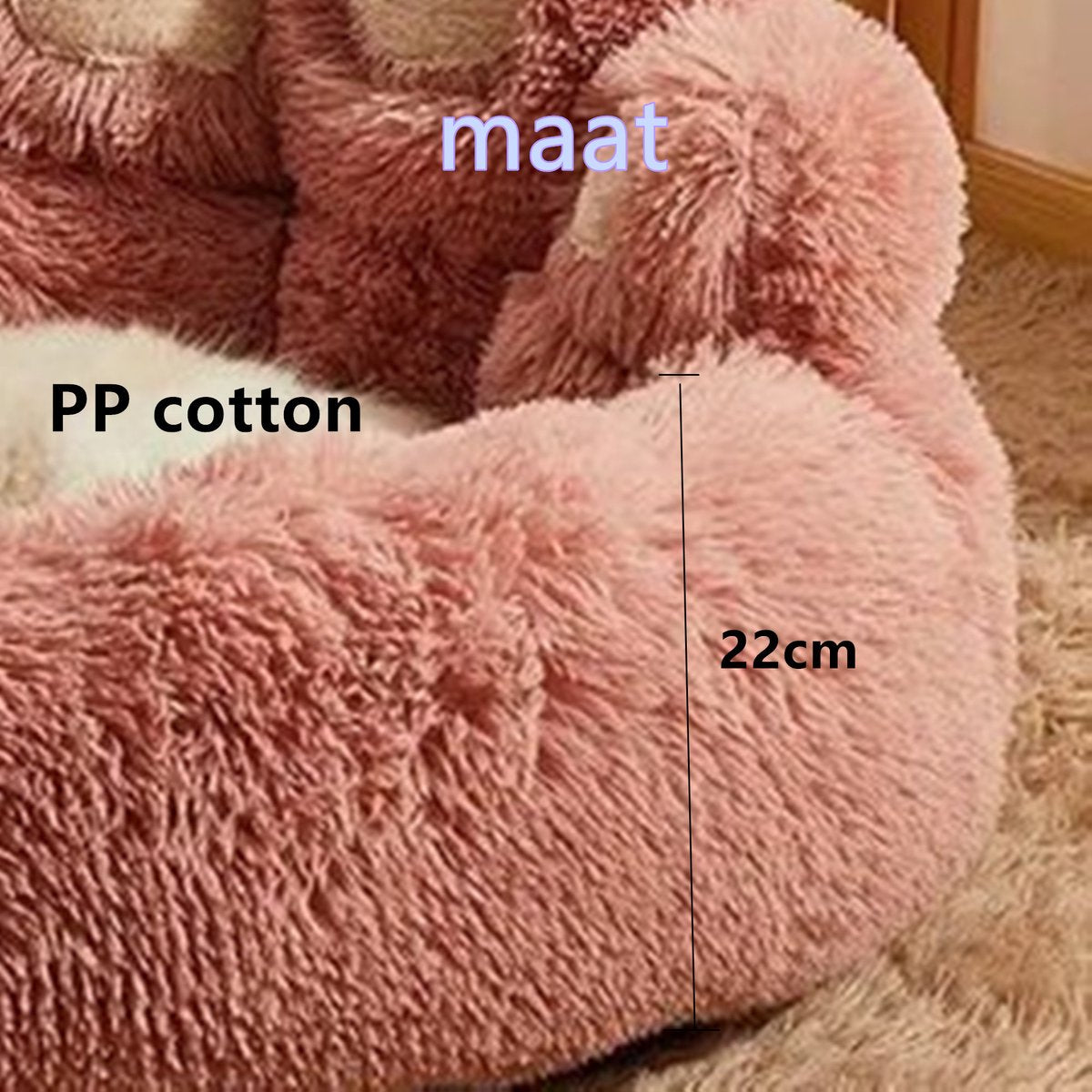 Tailfriends hondenmand-hondenkussen voor honden-luxe Hondenbed berenklauw -Zachte Haren-roos-60cm