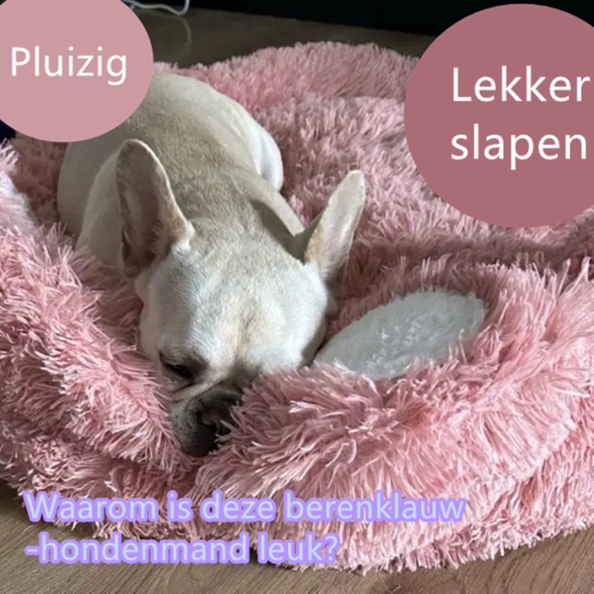 Tailfriends hondenmand-hondenkussen voor honden-luxe Hondenbed berenklauw -Zachte Haren-roos-90cm