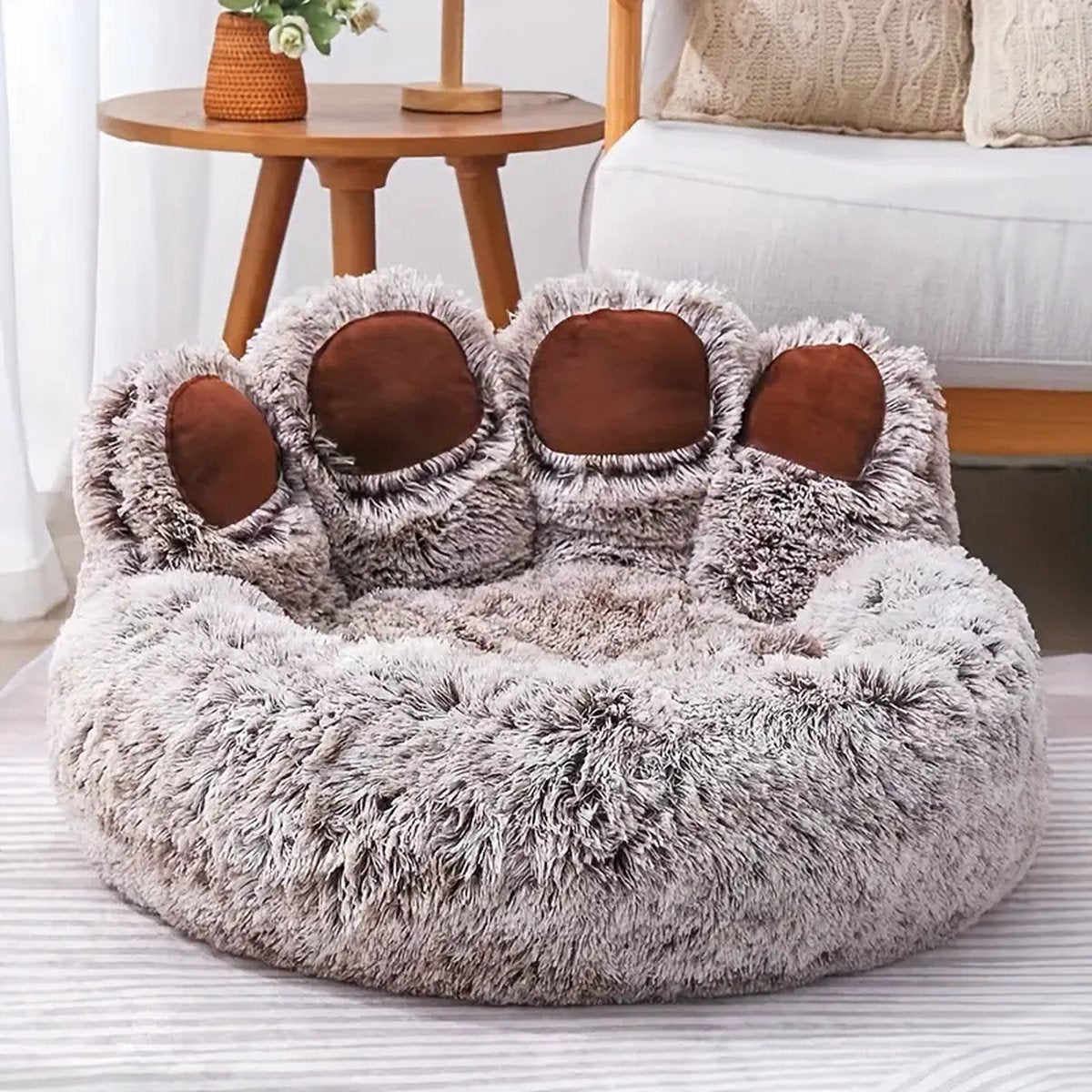 Tailfriends® hondenmand-hondenkussen voor honden-luxe Hondenbed berenklauw -Zachte Haren-Beige-70cm