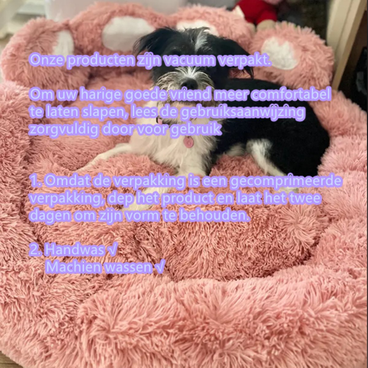 Tailfriends hondenmand-hondenkussen voor honden-luxe Hondenbed berenklauw -Zachte Haren-roos-90cm