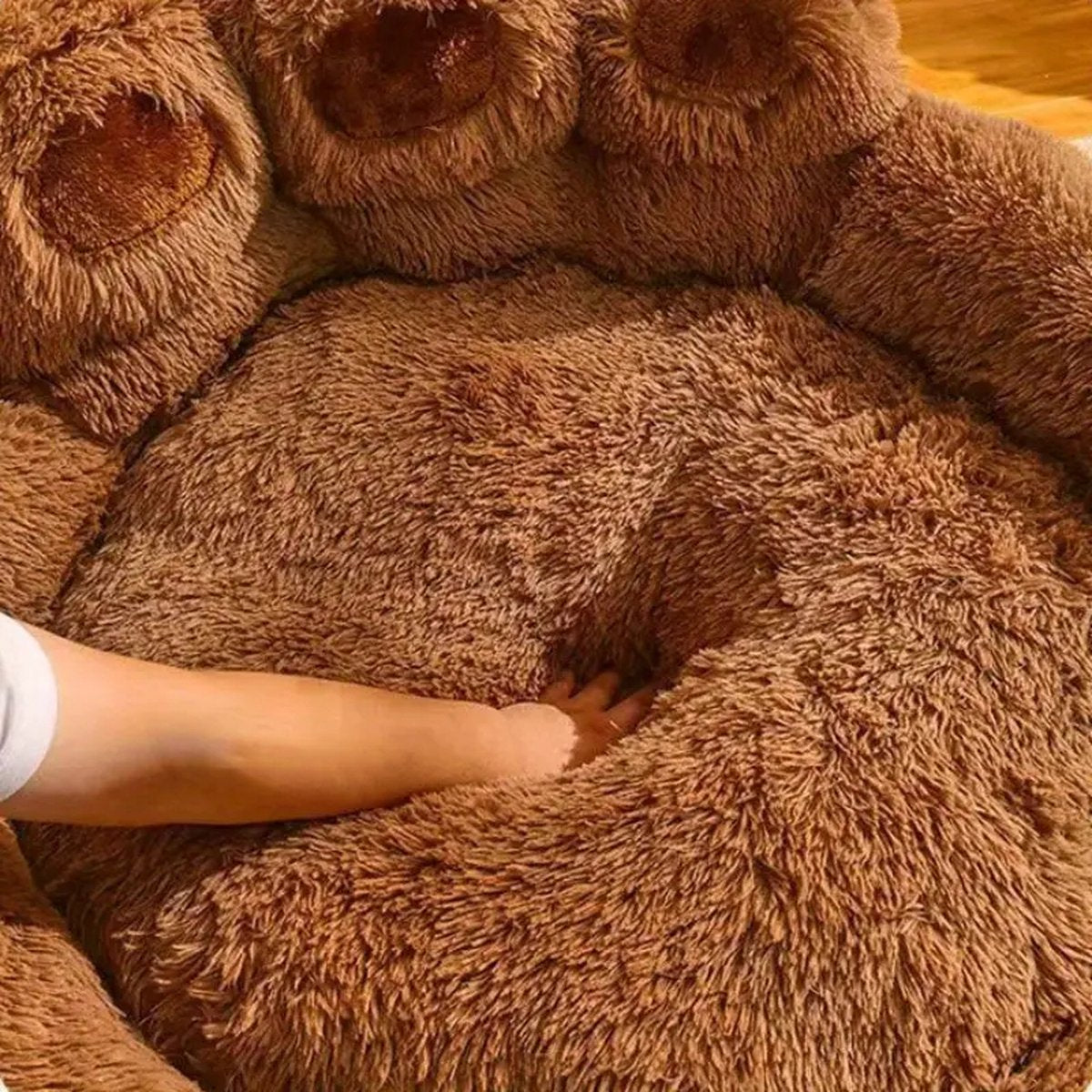 Tailfriends® hondenmand-hondenkussen voor honden-luxe Hondenbed berenklauw -Zachte Haren-bruin-110cm