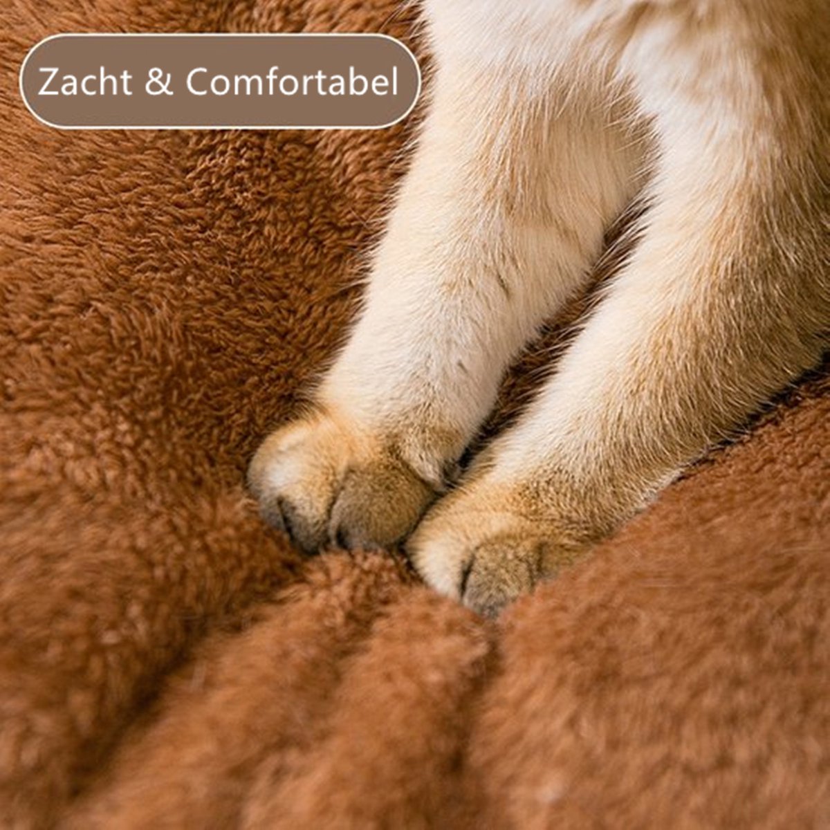 Tailfriends hondenmand-kattenmaand- kattenhusje-hondhuisje-hondenkussen--Wasbaar Hondenmanden-warmtemat-voor honden en katten-kattenmaand-dog bed-kattenkussen-Bruin-L-45*40*45cm