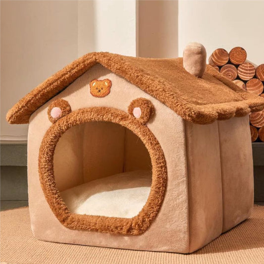 Tailfriends hondenmand-kattenmaand- kattenhusje-hondhuisje-hondenkussen--Wasbaar Hondenmanden-warmtemat-voor honden en katten-kattenmaand-dog bed-kattenkussen-Bruin-M- 40 x 35 x 38 cm