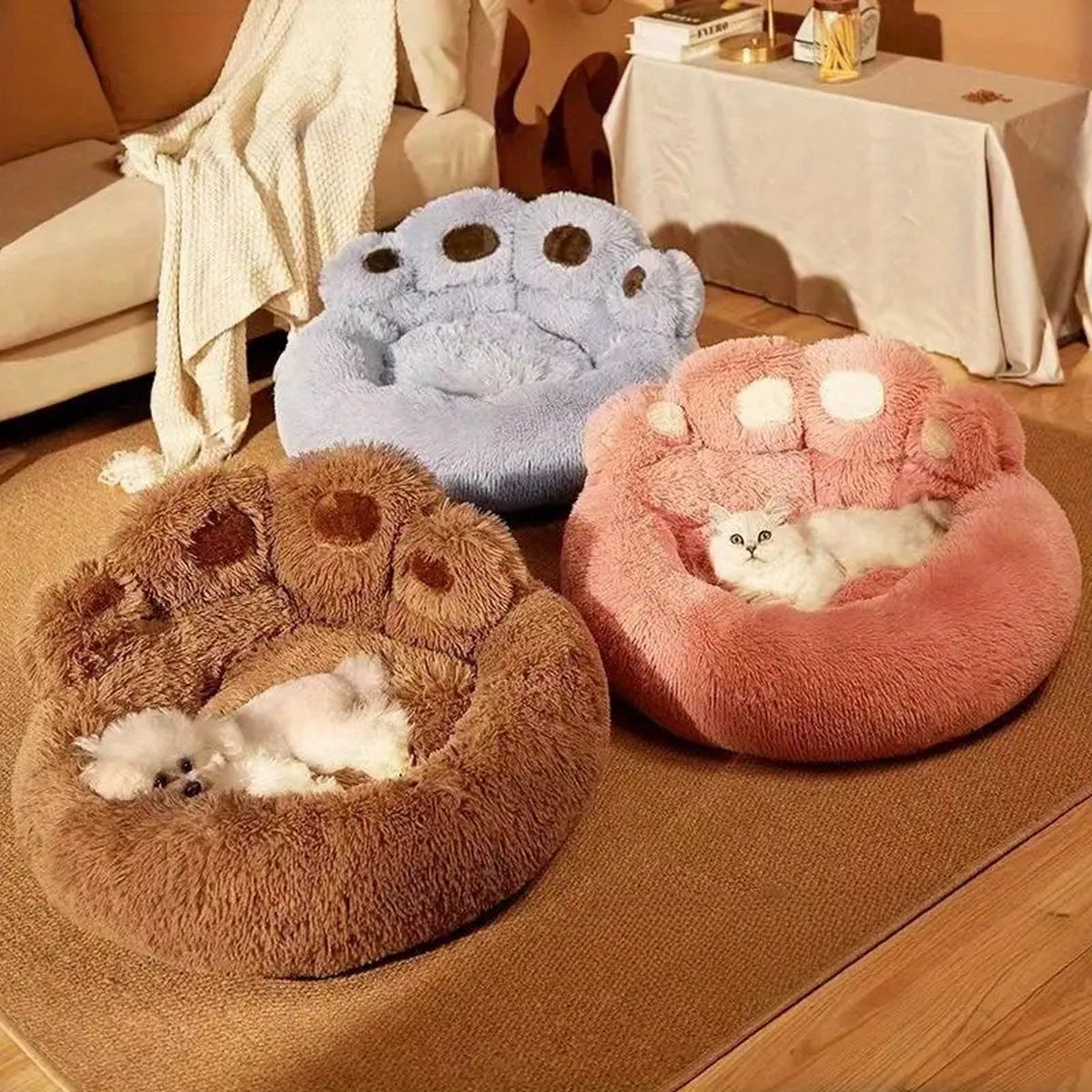 Tailfriends® hondenmand-hondenkussen voor honden-luxe Hondenbed berenklauw -Zachte Haren-grijs-60cm