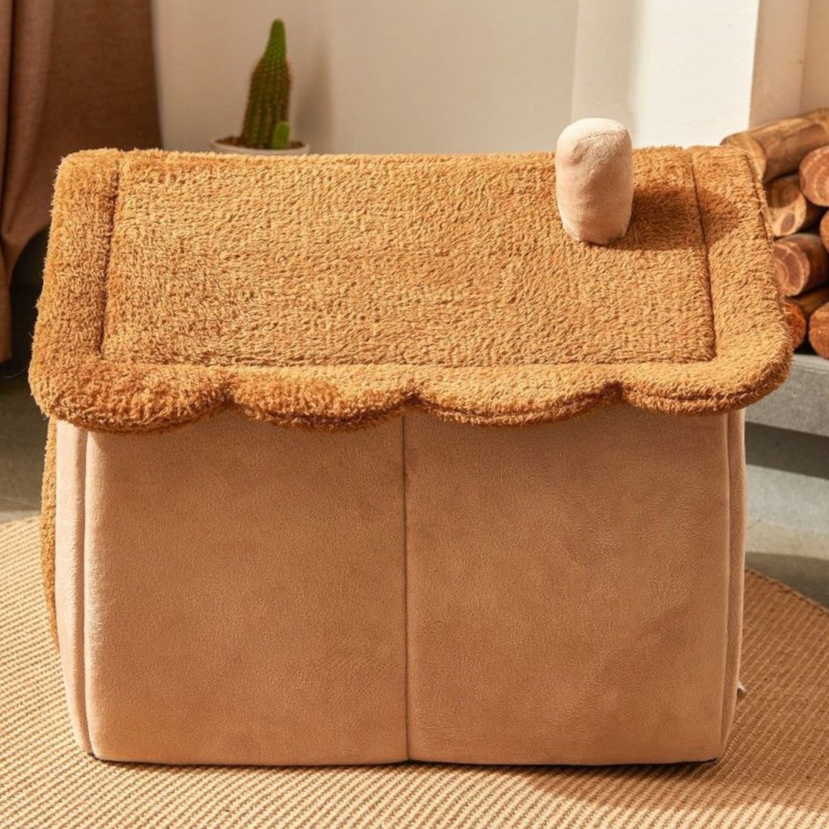 Tailfriends hondenmand-kattenmaand- kattenhusje-hondhuisje-hondenkussen--Wasbaar Hondenmanden-warmtemat-voor honden en katten-kattenmaand-dog bed-kattenkussen-Bruin-L-45*40*45cm