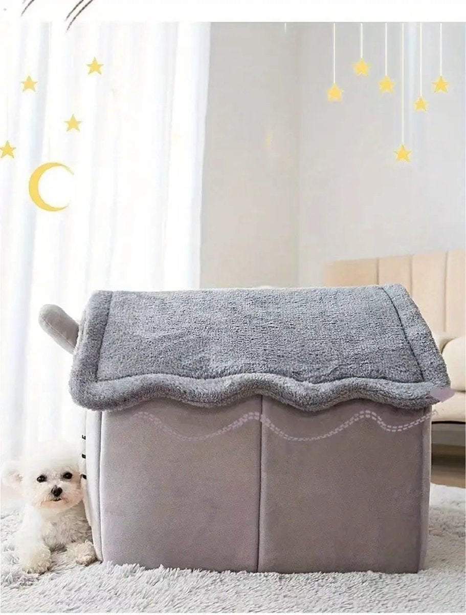 Tailfriends kattenhusje-hondhuisje-kattenmaand-grijs-L-45*40*45cm