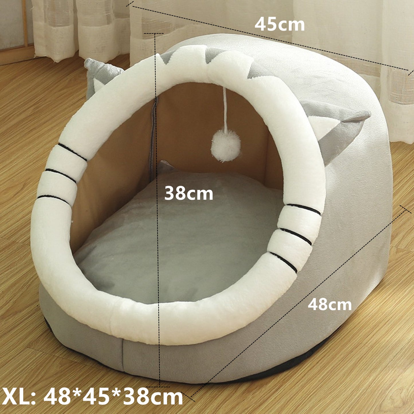 Tailfriends kattenmand met balletje-hondenmand-kattenmaand-kattenhuisje-maat XL-48*45*38cm