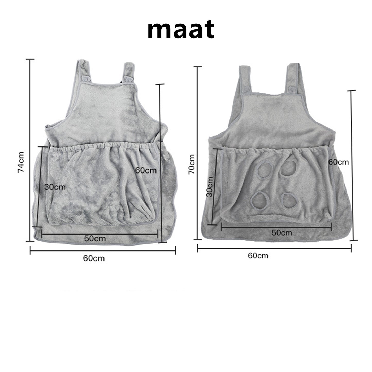 Tailfriends ® schort voor spelen met katten-max 7.5kg-grijs-roze-74cm*70cm