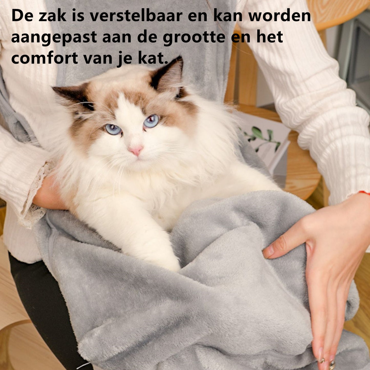Tailfriends ® schort voor spelen met katten-max 7.5kg-grijs-roze-74cm*70cm