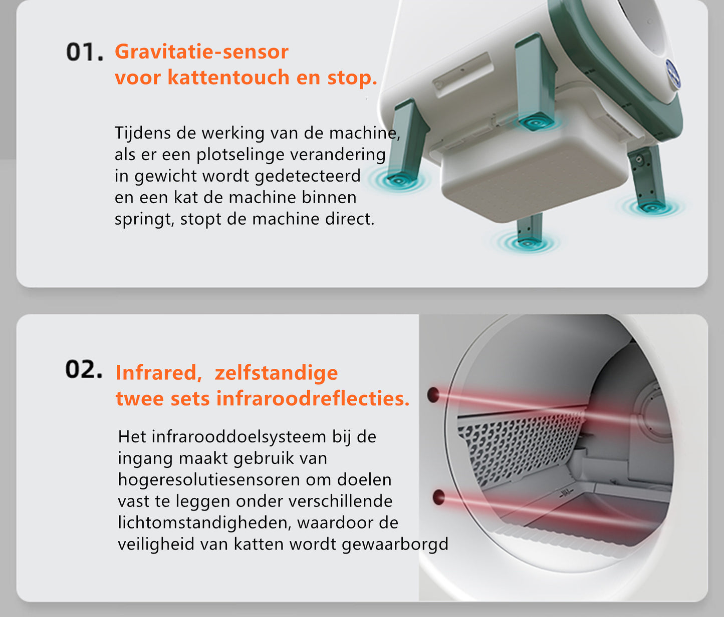 Tailfriends® Automatische Kattenbak - Zelfreinigende Kattenbak --ook geschikt voor grote katten kattenbak voor Maine Coons- Inclusief App-72L-groen/wit-WIFI-video