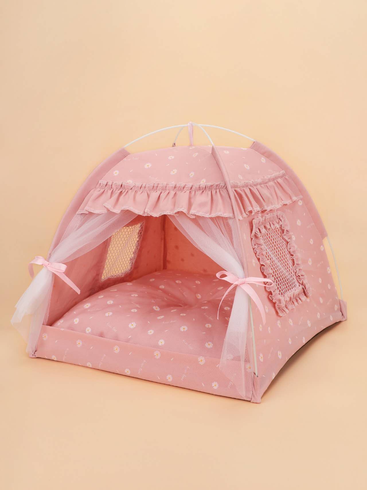 Tailfriends Honden/Katten Tent-kattenhondenmand - Maat M - 50x50cm - Grijs/Roze