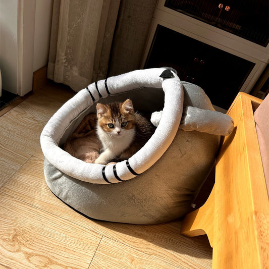 Tailfriends kattenmand met balletje-kattenhuisje-hondenbed-dogbed-kattenmat-maat XL-48*45*38cm